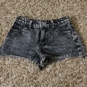 Girls Size 5 Shein Cut Off Black Wash Jean Shorts